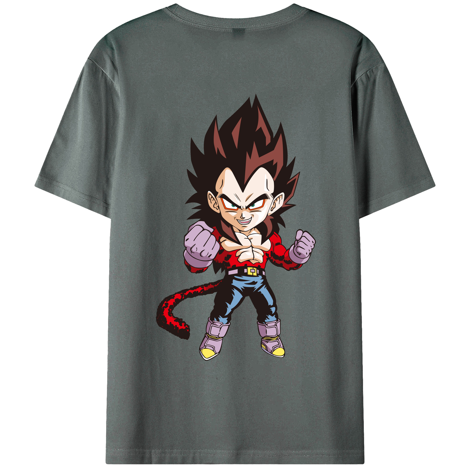 （画像用） ドラゴンボール ベジータ四世（Bejīta Yonsei）DRAGON BALL Vegeta IV 綿100％ メンズ半袖Tシャツ（バックプリント） 通気性
